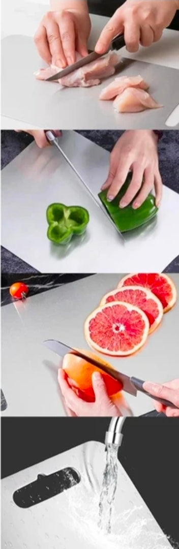 Double sided, premium SS304 Stainless Steel, multipurpose, hygienic Cutting Board (46x30x0.1cm)