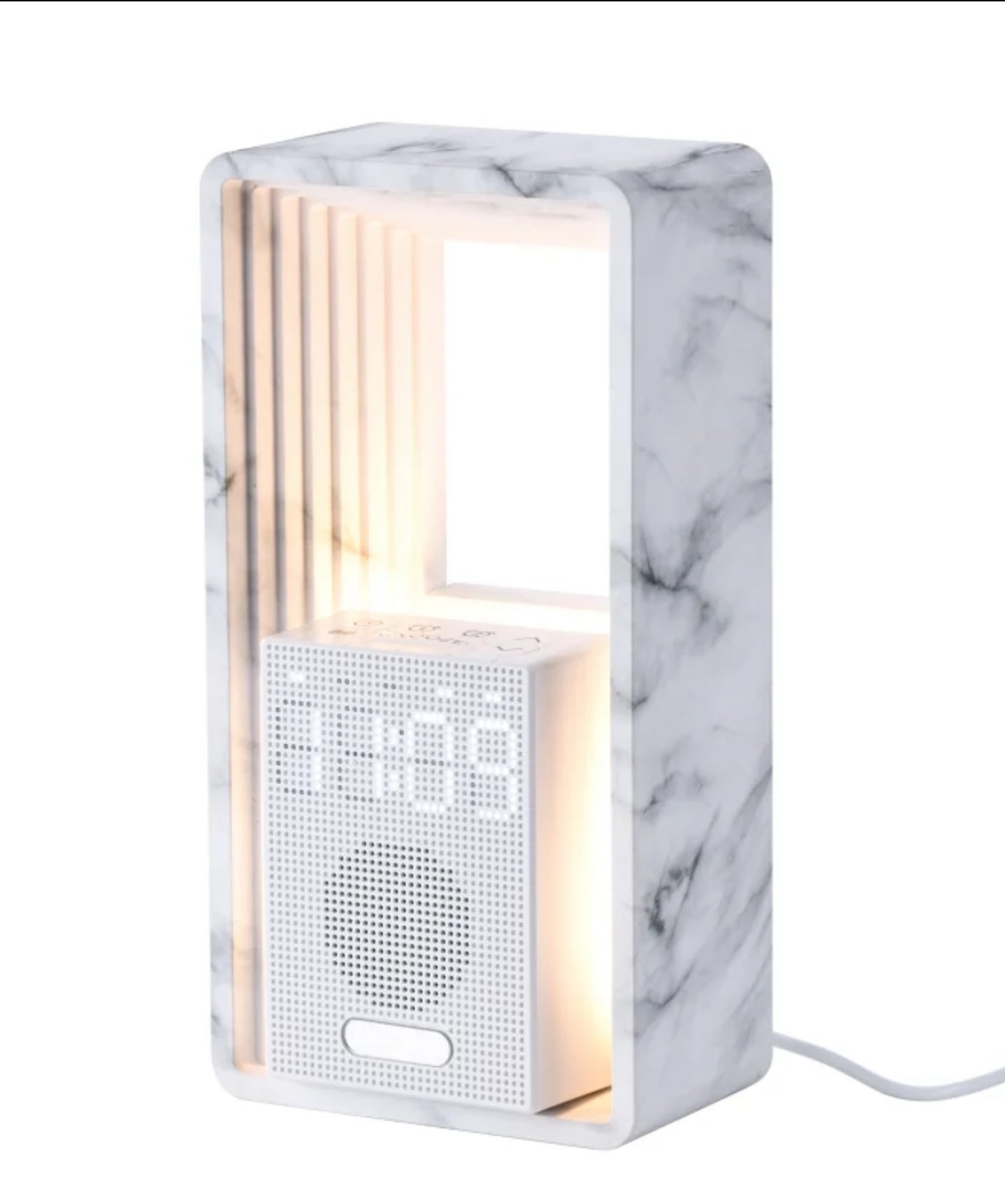 Modern Bedside Lamp - Digital Alarm Clock with Sunrise Wake-Up Light, White Noise, USB & Touch Control