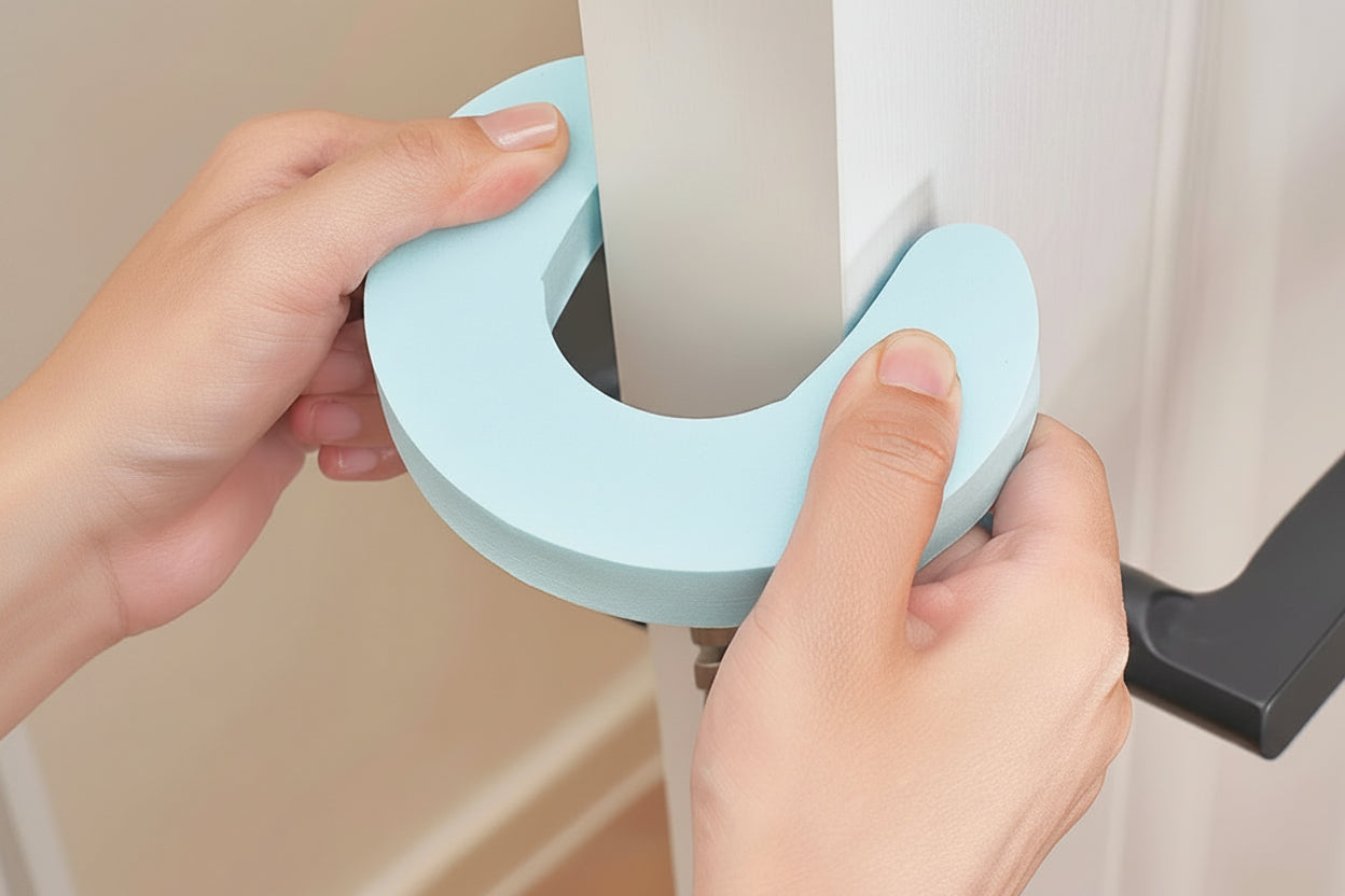 2-Piece Baby Safety Foam Door Stopper | Soft Finger Pinch Guard Set