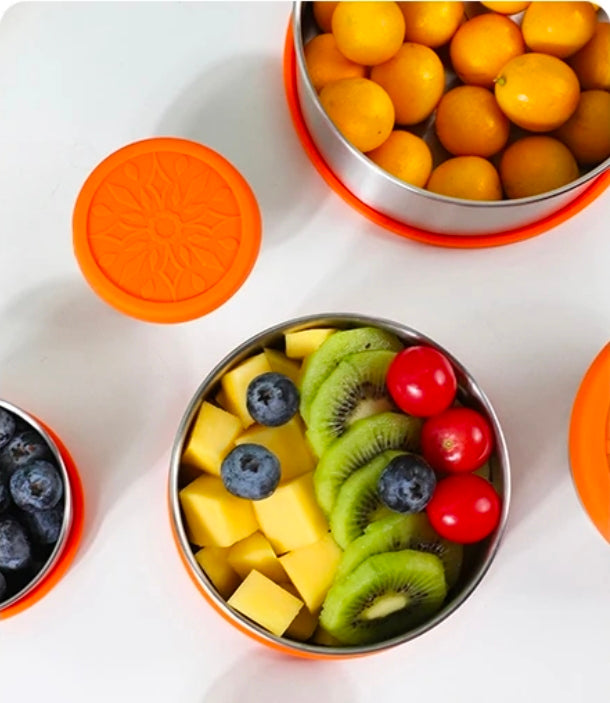 Leakproof ss304 Stainless Steel Mini Snack Cups & Sauce Containers with Airtight Silicone