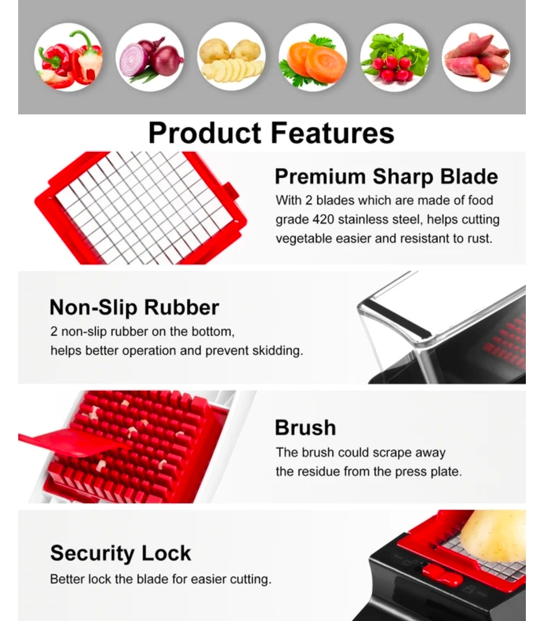 Premium Vegetable Chopper & Easy Dicer | 7mm & 14mm Multi-Blade Salad Maker