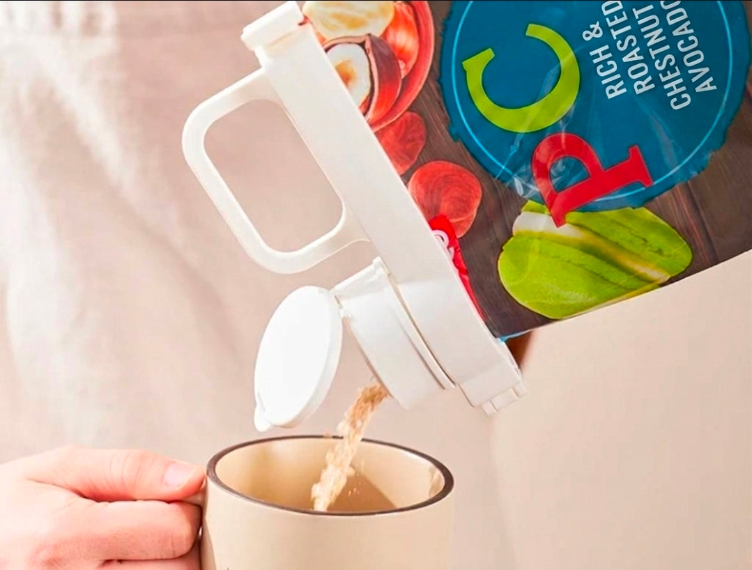 Food Bag Sealing Clip with Pour Spout | Ergonomic Handle Snack Sealer