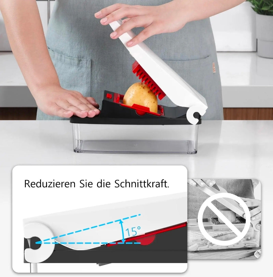 Premium Vegetable Chopper & Easy Dicer | 7mm & 14mm Multi-Blade Salad Maker