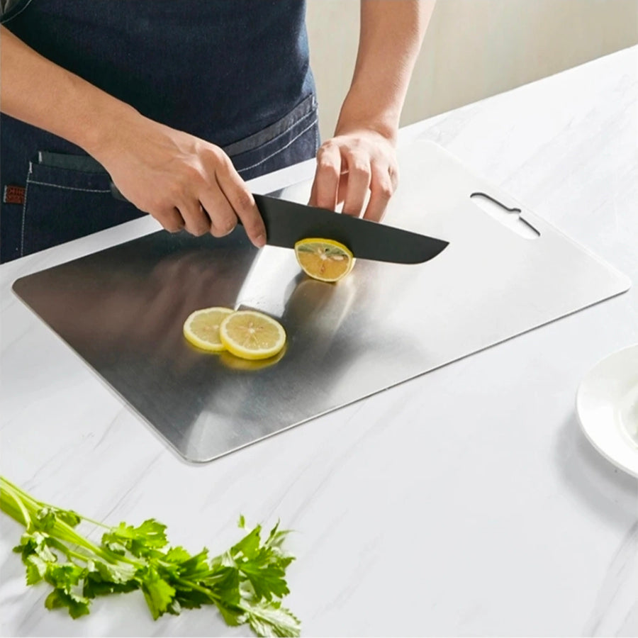 Double sided, premium SS304 Stainless Steel, multipurpose, hygienic Cutting Board (46x30x0.1cm)
